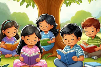 do children story book illustration watercolor, christian story book cover