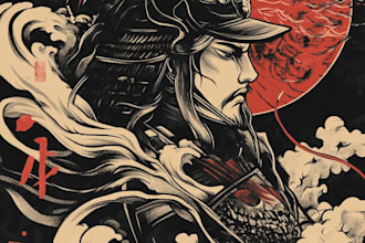 draw a japanese t shirt illustration