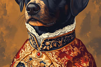 make pet portraits from your photo, pet gift, pet painting