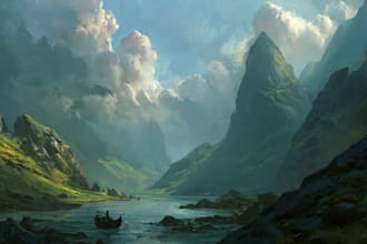 draw the landscape illustration or concept art