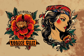 create a custom traditional tattoo design