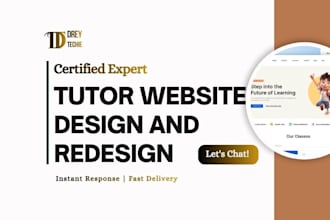 design tutor website, private tutor site, or school website