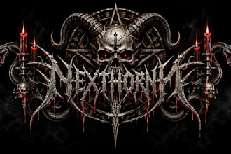make a dark occult themed metal logo