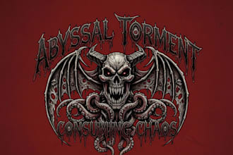 design a twisted horror themed metal logo