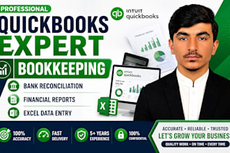 do qb bookkeeping, excel data entry, bank reconciliation and financial reporting
