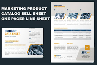 marketing product catalog sell sheet one pager line sheet