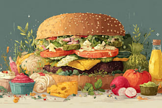 create food illustration in my style