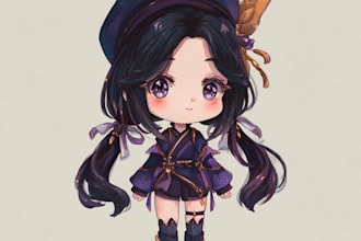 draw cute chibi art for you