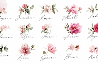 design modern watercolor feminine logo