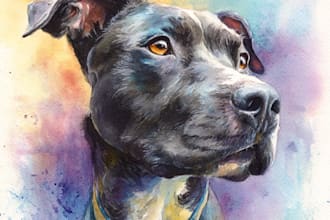 draw a watercolor pet portrait