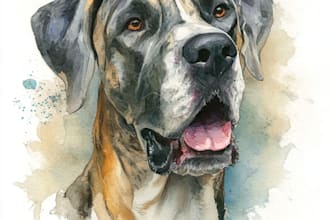 draw watercolor pet portrait