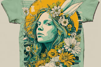 create retro vintage illustration for t shirt print designs