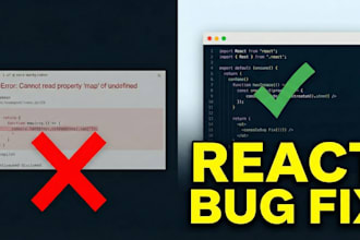 debug and fix react js and javascript errors