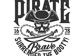 design colorful amazing pirates logo in express delivery