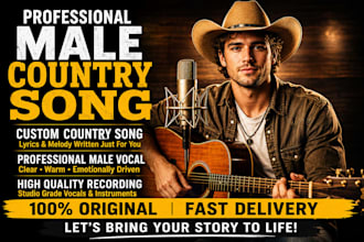 record male lead country vocals songwriter lyrics and demo for your pop song