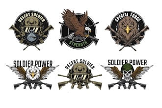 design a rugged military logo for apparel and branding