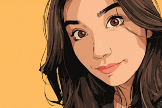 draw cartoon vector portrait with your face