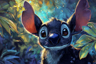draw custom pet portrait, dog , cat portrait in disney style