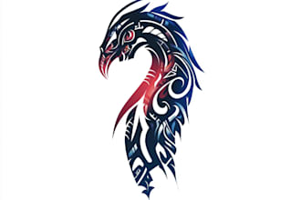 make spiritual tribal tattoo art with custom pattern