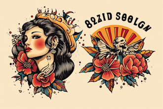 make traditional or old school tattoo design