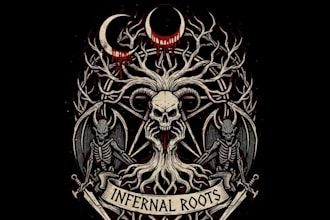 make a cursed occult style logo
