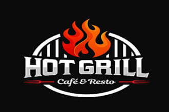 design a modern custom beef BBQ grill restaurant logo