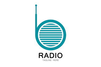 design awesome podcast, dj music, radio, studio logo