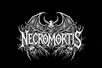 create a necro black metal logo