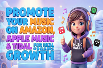promote your music on amazon, apple music and tidal for real organic growth