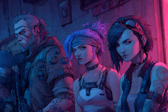 design sci fi, video game and cyberpunk character