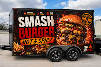 create amazing food truck wrap for your car, van, vehicle, truck wrap