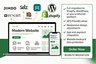 migrate jimbo selz zen cart ecwid wix website to wordpress shopify migration
