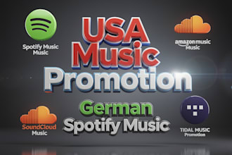 usa music promotion,spotify music, soundcloud music, amazon music and tidal