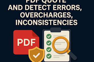pdf quote analysis to detect errors, overpricing and inconsistencies