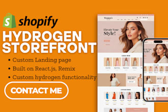 create shopify hydrogen headless storefront with react, remix or next js setup