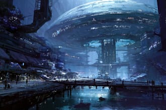 do a cyberpunk futuristic city