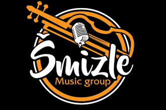 design music, dj, rap, and band logo in typography style