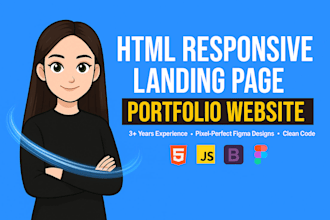 design responsive HTML portfolio to showcase your work