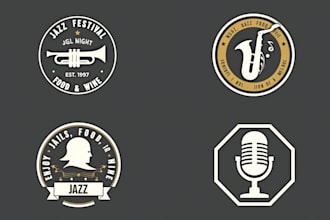 design outstanding jazz badge logo