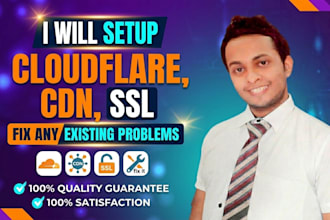 setup cloudflare, cdn, ssl, fix any existing problem
