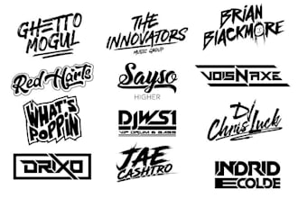 do modern freestyle logo music brand, merch,   clothing line or any graphic