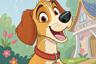 draw pet portrait into cartoon disney