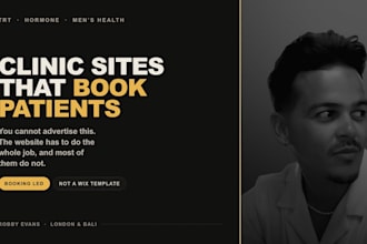 design a trt hormone and mens health clinic website that books patients