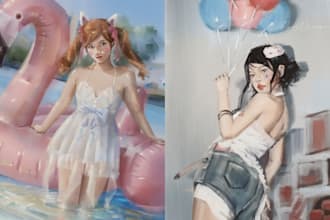 draw your digital art commission in aesthetic painterly style