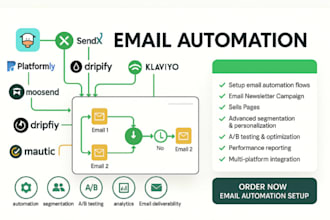setup email automation moosend sendx platformly dripify klaviyo mautic marketing