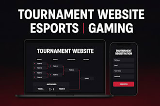 develop tournament website, esports website, gaming website