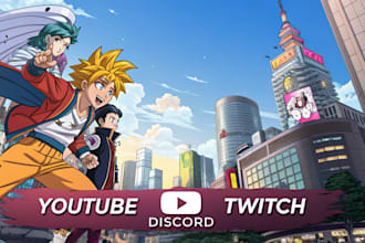 design anime banner for youtube, twitch, discord