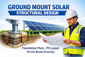 ground mount solar structural design  foundation plans permit