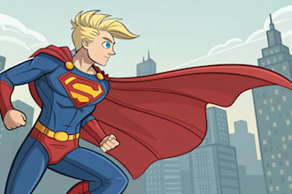 create a best super hero cartoon character