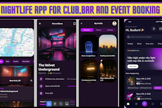 build nightlife app, club finder app, night owls app, event booking app